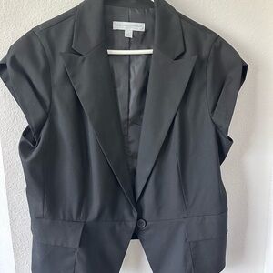 New York & Company Black Tailored Blazer with Notched Lapels